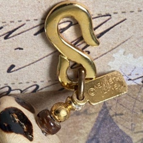 VTG KENNETH LANE Cheetah Bead Necklace - Picture 5 of 10